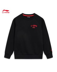 Li Ning Fleece-Lined Warm Round Neck Sweatshirt for Teens, New Fashion Versatile Sportswear for Autumn/Winter YWDW103