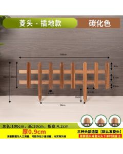 YEANTEEN Preservative Wood Railing Fence for Garden Lawn, Carbonized Color, 100*30*45*0.9cm Thick, 10 Pieces