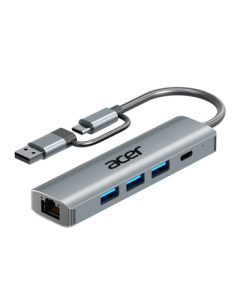 Acer USB 3.0 to Gigabit Ethernet Adapter Hub with RJ45 Converter, Portable Docking Station for Laptop and Desktop