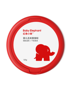Little Elephant Baby Corn Powder 120g, Talc-Free Natural Newborn Prickly Heat Powder with Puff for Heat Relief and Antibacterial Care