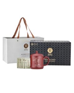 Gold-Inlaid Jade Bamboo-Joint Filigree Purple Clay Cup 460ml Custom Edition