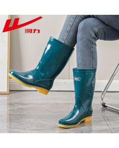Warrior Women's Rain Boots Adult Waterproof PVC Shoes Overshoes HXL13-B Dark Green Mid-Calf 39