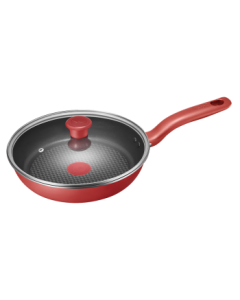 Tefal Non-Stick Frying Pan for Home Use, 28cm Titanium Coated Steak Pan with Less Smoke, Compatible with Induction and Gas Stoves