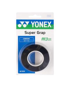 YONEX Badminton Grip Tape Sweat-Absorbent Overgrip AC-102C-007 Black 3-Pack