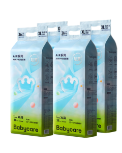 babycare AirPro Diapers Box Pack XL36 Pads*4 (12-17kg) Ultra-Thin & Breathable Baby Pants for Summer