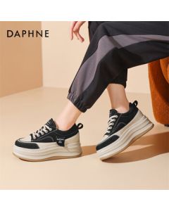 Daphne Women's Sneakers Thick-Soled Versatile Casual Shoes with Fleece Lining for Warmth 4024404509 Fleece Black 38