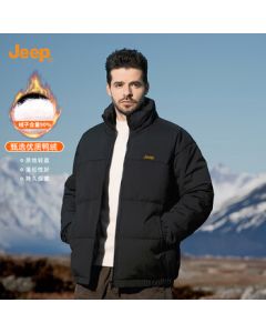 JEEP Men's Down Jacket 2024 Winter New Edition Cold-Resistant Warm Solid Color Contrast Stand Collar Men's Coat