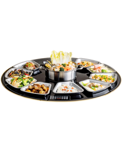 CHIGO Food Warming Plate, Hot Plate with Induction Cooker, Auto-Rotating Turntable for Home Dining Table (Model: DCL100) - Includes Hot Pot Function