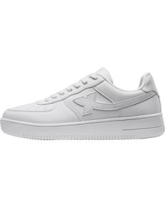 XTEP Couple's Unisex Sneakers, White Low-Top Air Force One Style Leather Warm Sports Casual Shoes for Autumn and Winter