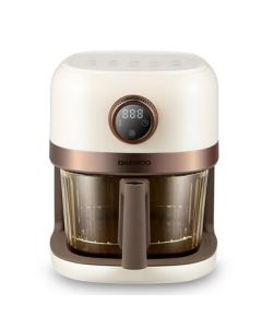 DAEWOO Household Electric Air Fryer with Multi-function and Viewing Window, 4L Large Capacity, Warm Sun White DYKZ-4008