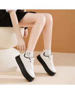 Daphne 2024 Spring Platform Sneakers for Women - Casual Sports Shoes in White/Black, Size 35