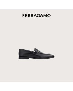 Ferragamo Men's Black Loafers 0774128_3E _ Size 85/42.5 Gift for Boyfriend