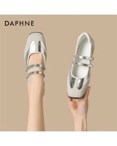 Daphne Women's Trainer Shoes Spring New Versatile Casual Flats Low Heel Shoes 4025101082 Silver 35