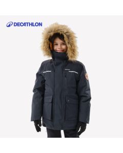 Decathlon Kids' Warm Padded Jacket, Thickened Unisex Coat for Boys and Girls, Winter Parka with Hood - 5475451