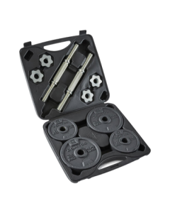 Decathlon Dumbbell Home Fitness Adjustable Weight Cast Iron Set Barbell Fitness Equipment Black One Size 411314