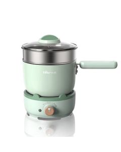 Bear Multi-functional Mini Home Electric Hot Pot with Steamer, Small Electric Steamer for Student Dormitory, Detachable Electric Cooking Pot for 1-2 Persons, Steaming, Boiling, Frying, and Hot Pot DRG-C12E9