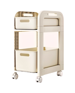 Anerya Study Room Mobile Storage Cart, 2-Tier Under Desk Organizer for Students, Office Bag Shelf