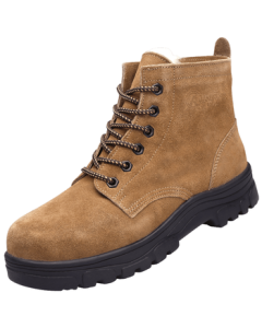 Strongman Safety Shoes Men's Wool Warm Winter Boots Anti-Smash Anti-Puncture Functional Protective Shoes G03C-1 Yellow 43