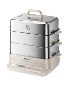 Bear 24L Multi-Function Pot for Home Use, Electric Hot Pot, Steamer, and Cooker with 3 Layers, 24H Smart Timer, and Dry-Burn Protection DZG-BB3W1