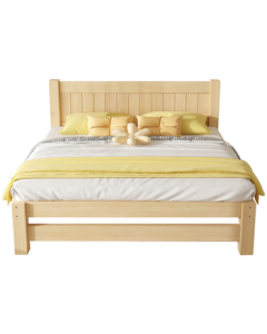 Yimi Love Solid Wood Bed Double Bed Single Bed Rental House Master Secondary Bedroom Economical Bed [Includes Installation] 1.2m*2m JS02