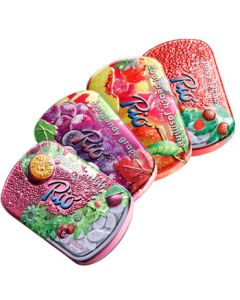 Rio Sugar-Free Mint Candy Assorted Fruit Flavors 14g*4 Boxes, Fresh Breath Chewing Gum Tablets, Refreshing Snack