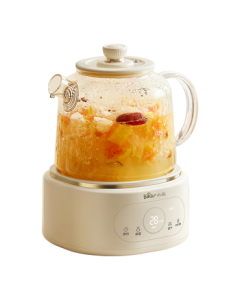 Bear All-Glass Body Health Kettle Thermos Pot, Office Multi-Function Tea Kettle Herbal Tea Pot, 0-Metal Health Cup, 24H Timer & 24H Heat Preservation, 1L YSH-P10Q7