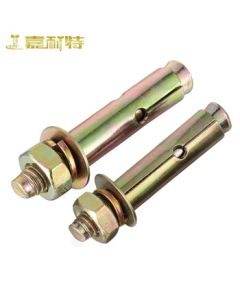 JIANATE Color Zinc Plated Expansion Bolt, Drop-in Anchor Bolt Iron Color Zinc, External Expansion Screw M10*80 (10 pcs)