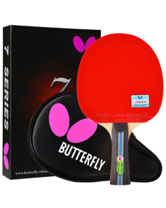 Butterfly Seven-Star Table Tennis Racket (Shakehand Grip) Loop-Drive Fast Attack Double-Sided Inverted Rubber Carbon Blade Single Racket 701 (Includes Racket Case)