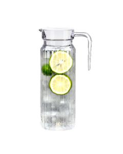 Sidien PC Acrylic Water Pitcher, Cold Water Jug, Household Plastic High-Temperature Resistant Large Capacity Pitcher for Restaurants and Bars, 1.1L Striped Jug