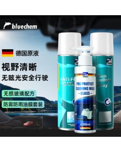 Blue Dolphin Germany Car Windshield Mirror Anti-Fog & Rain Repellent Kit 600ml Oil Film Remover Glass Cleaner