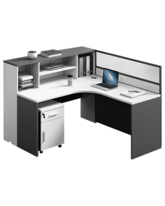 Lanran Staff Desk Office Desk Partition Workstation Cubicle Office Employee Station Single Unit with Cabinet