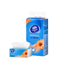 Vinda Ultra-Tough 3-Ply Facial Tissues, 120 Sheets * 4 Packs (Small Size), Wet Strength, Toilet Paper, Napkins, Paper Towels