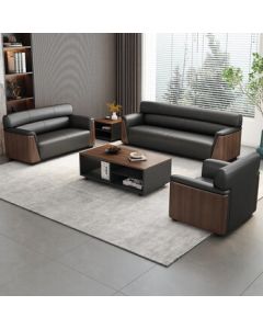 Chuangli Minimalist Office Reception Room Sofa Meeting Area Three-Seater (Faux Leather)