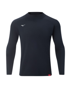 Mizuno (MIZUNO) ESSENTIAL Series Stand Collar Long Sleeve Printed Casual T-Shirt 09/Black L