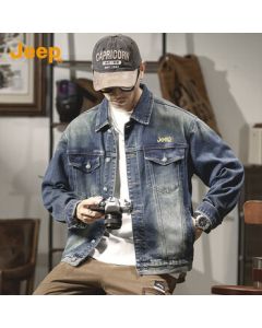 JEEP 2025 Autumn Men's Denim Jacket Fashion Simple Casual Denim Coat Stylish Versatile Top for Men