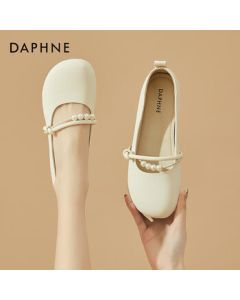 DAPHNE Fairy-style Gentle Women's Flats Soft-Soled Mary Jane Shoes Wanwan Shoes 4623101127 Beige 38