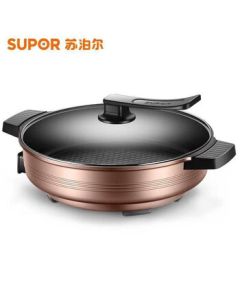 SUPOR Electric Hot Pot 6L Large Capacity Multi-functional Electric Wok, Electric Cooking Pot, Griddle, Roaster, Steamer, and Hot Pot with Adjustable Heat JJ34D05