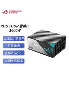 ASUS ROG Thor 2nd Gen 1600W Power Supply | Titanium Certified | 4090 Ready | PCIE5.0 | Aura Sync | OLED Display | Japanese Capacitors | Modular Cables YFS