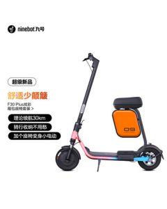 Ninebot Electric Scooter F30 Plus Color Edition + Multi-functional Bag Seat with Cruise Control, 10-inch Shock-Absorbing Inflatable Tires, Portable Scooter for Adults and Students