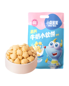 Deer Baby Popular High-Calcium Milk Soft Biscuits for Babies & Kids, Original Milk Flavor, Value Pack 198g