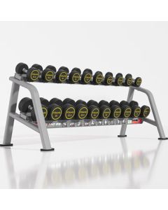 Kangqiang Dumbbell Set YL-B275 Commercial Fixed Rubber Coated Men's Fitness Equipment Gym 2.5-25KG with Rack