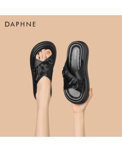 Daphne Women's Sandals Fashion Thick Platform Slide Sandals Casual Comfortable Women's Shoes 4024303275 Black 37