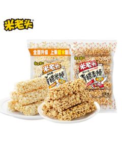 Mi Lao Tou Highland Barley Rice Sticks + Highland Barley Wheat Sticks Snack Popcorn Sticks Brown Rice Rolls Energy Bars Sesame Flavor 150g*2