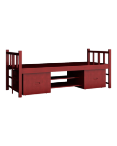Seven Kings Solid Wood Bed Single Bed Apartment Bed Dormitory Camp Furniture Wooden Bed Single Bed 0.9m Wide with Under-Bed Storage