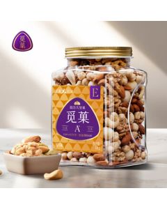 Miguo Mixed Nuts E Variety - Pure Nut Snack with Macadamia, Cashew, Walnut, and Almond (1kg/Tin)