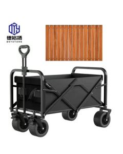 Deyu Yang 8-inch Folding Camping Wagon with Tabletop, 10cm Wide Tank Wheels, Oxford Fabric Outdoor Foldable Cart DLY160/unit