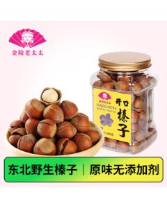 Jinling Old Lady Open-Mouth Large Hazelnuts 400g, No Additives, Original Flavor, Roasted, Wild Northeast Snack, Nuts, New Year Goods