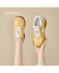 DAPHNE DAPHNE Women's Trainer Shoes for Running, Student Sneakers, Yellow, Size 38