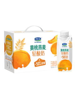 Junlebao Peach Oatmeal Dream Cap Room Temperature Yogurt 255g*10 Bottles Flavored Yogurt Gift Box - Mid-Autumn Festival Gift