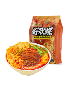 Haohuanluo Spicy Vegetarian Tripe Luosifen 375g/Bag - Liuzhou Guangxi Specialty Rice Noodles Instant Snack